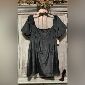 Hunter Green Square Neck Baby Doll Dress